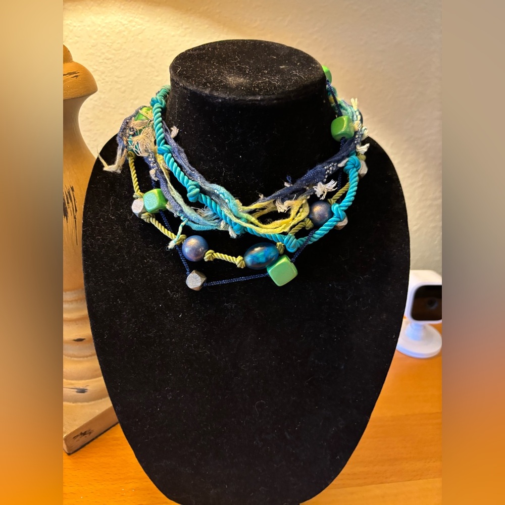 Chicos Colorful Beaded Boho Necklace